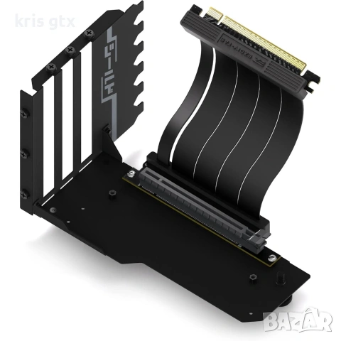 Брекет за вертикален монтаж на GPU EZDIY-FAB  PCIe 4.0 Riser Cable 90° черен