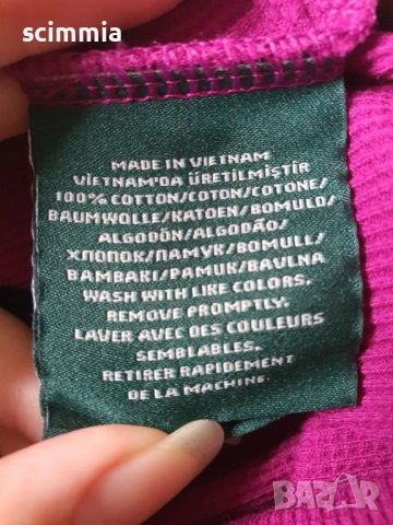 Рипсена миди рокля Lauren Ralph Lauren 100% памук, лилава/цикламена, еластична, размер L, снимка 6 - Рокли - 54720187