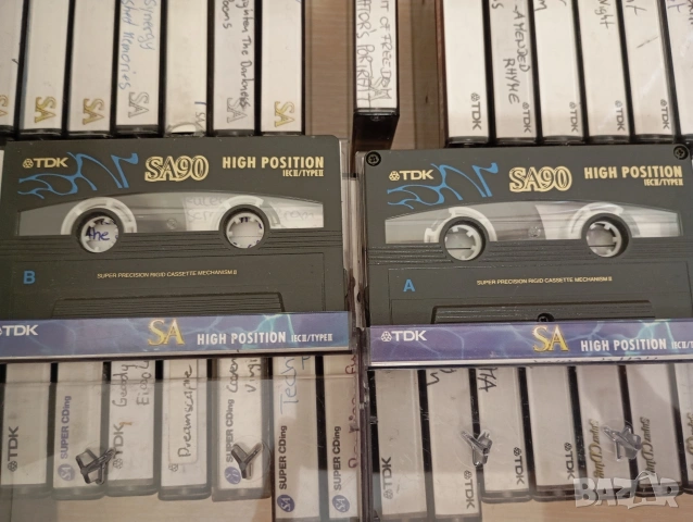 ЛОТ Аудио касети хромни TDK SA 90 и TDK CDing 90 Със записи (предимно Hard Rock, Trash, Heavy Metal
