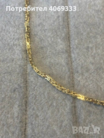 Комплект златен синджир и гривна Кралска плетка 14карата, снимка 2 - Колиета, медальони, синджири - 54184936