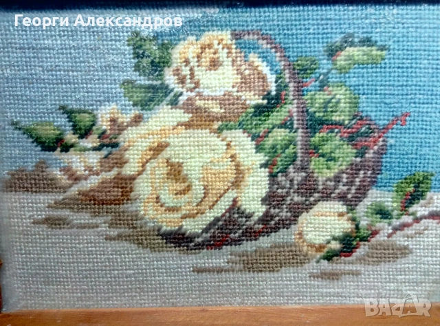 2 Стари ръчно ушити гоблени по модел на Вилер МИНИАТЮРА, снимка 4 - Гоблени - 53940503