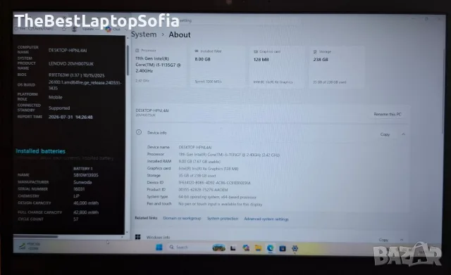 Lenovo ThinkPad L13 | I5 1135G7 | 8GB RAM | 256 SSD, снимка 6 - Лаптопи за работа - 55619587