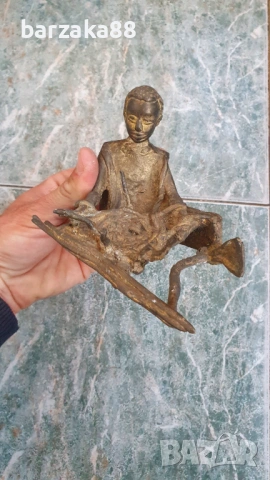 Стара Африканска бронзова фигура, снимка 8 - Колекции - 54358909