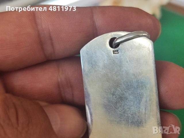 Голям сребърен медальон плочка 925, снимка 3 - Колиета, медальони, синджири - 54430859