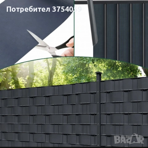 Антрацитна оградна лента 19 см x 35 м – UV устойчива и лесна за монтаж, снимка 6 - Огради и мрежи - 55161601