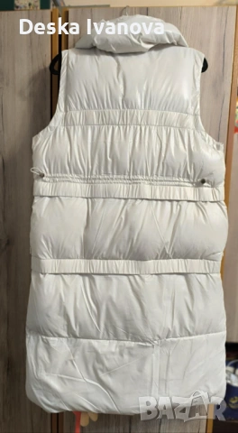 Дълга бяла  дамска грейка , снимка 4 - Елеци - 54265396