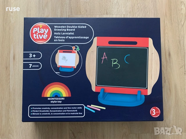 НОВИ! Дървена дъска за рисуване Монтесори Playtive бяла и черна, снимка 9 - Други - 54274569
