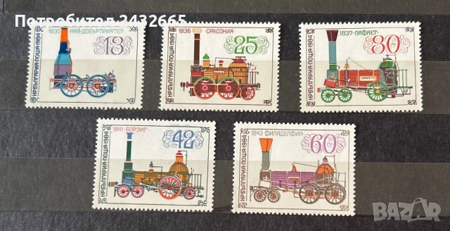 3862. България 1984 = БК 3320 /24: “ Транспорт. Локомотиви.“, **, MNH
