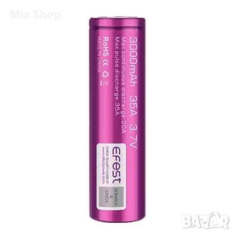 Нов Комплект Батерии Efest IMR 18650 3000 mAh 35A – Мощност с висок разряд, снимка 2 - Друга електроника - 54485865