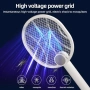 Нова Електрическа мухобойка 4000V USB-C акумулаторна сгъваема ракета за насекоми убиец, снимка 5