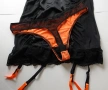 M/L луксозен комплект от нощничка с жартиери и прашка, снимка 5
