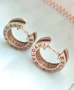 Разкошен Сребърен Позлатен Комплект BVLGARI с Бели Циркони, снимка 3