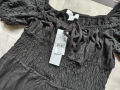 Нов черен гащеризон Topshop с паднали рамене и бродерия, размер M (38), снимка 6