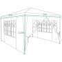 Градинска шатра павилион 3x4x2.5 м бяла – Парти шатра със стени, 4 прозореца и вход с цип, снимка 2