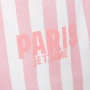Дамска платнена чанта Paris Je T'Aime розово бяло на райе_1250429, снимка 3