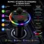 FM трансмитер за кола Bluetooth зарядно 12-24V USB LED дисплей SP01417 F17, Bluetooth връзка, снимка 2