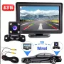 Задна Камера за Паркиране 5MP  4LED HD  с монитор спаркиране ензор парктроник  НОВО пълен комплект, снимка 1