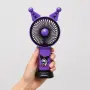 Kuromi USB вентилатор с поставка за телефон – Акумулаторен преносим вентилатор с ушички, 5 скорости , снимка 4