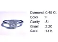 Златен дамски пръстен с диаманти 0,45Ct. чистота:SI размер:54 модел:42560-1, снимка 5