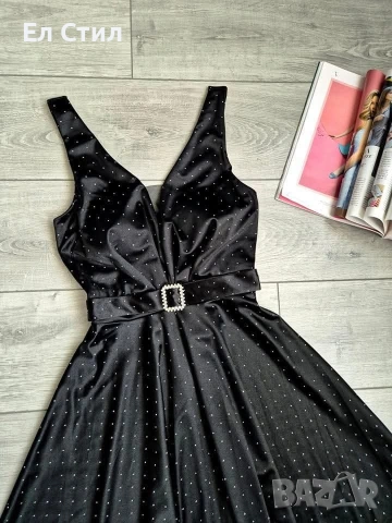 ⚜️Дамска сатенена рокля с камъни.36 евро.Универсален размер., снимка 3 - Рокли - 53966964