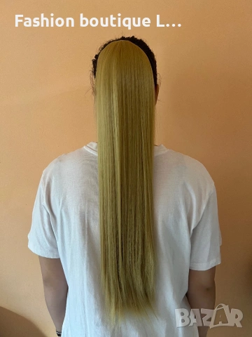 Тъмно руса коса на екстеншън тип конска опашка 100 грама 60 сантиметра може да се къдри и изправя ❤️