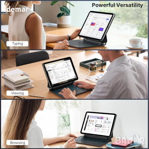 SZO Магнитен калъф с клавиатура за iPad 10-то поколение и iPad A16 11-то поколение 10.9/11 инча, снимка 8 - Таблети - 54027068