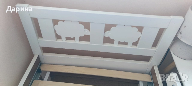 Детско легло с парапет + матрак , снимка 4 - Мебели за детската стая - 54340170