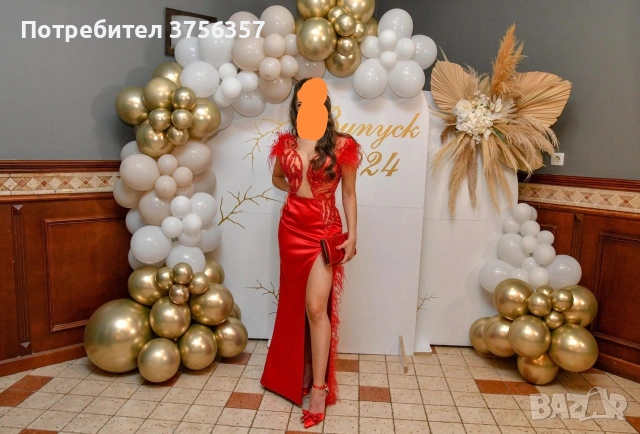 ❤️ Елегантна червена бална рокля + подарък официални обувки 37н