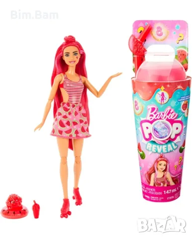 Оригинална ароматизирана кукла в чаша Barbie® Pop Reveal Fruit Series - диня/ ягодова лимонадa 
