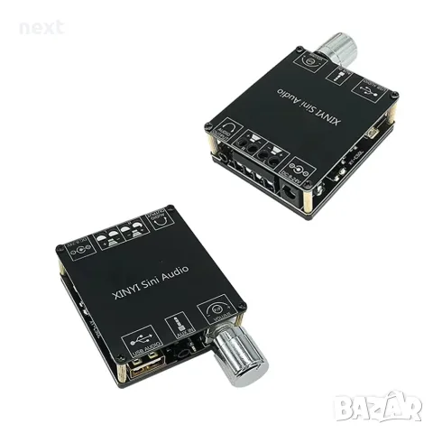 Микро стерео усилвател 2 × 50W Bluetooth 5.0 XY-C50L с USB, AUX и управление през приложение