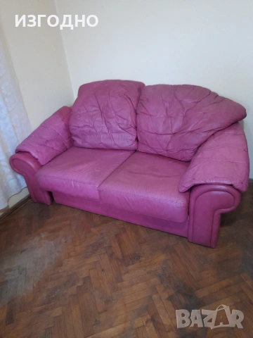 170€ ДВОЕН ДИВАН ОТ ЕСТЕСТВЕНА КОЖА