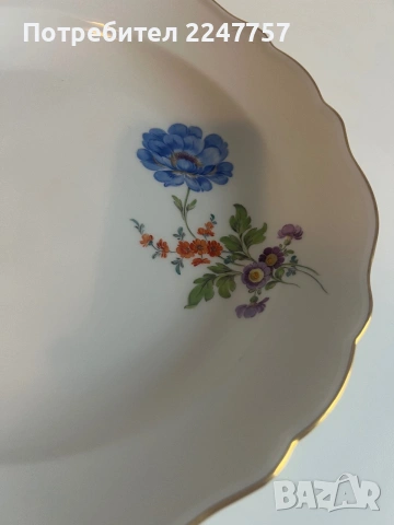 Огромно Плато Meissen, снимка 6 - Антикварни и старинни предмети - 55117626