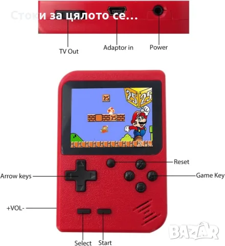 Конзола за видеоигри Game Boy ретро игра, мини ръчен плейър 8-битов, класически контролер, снимка 2 - Други игри и конзоли - 55415440