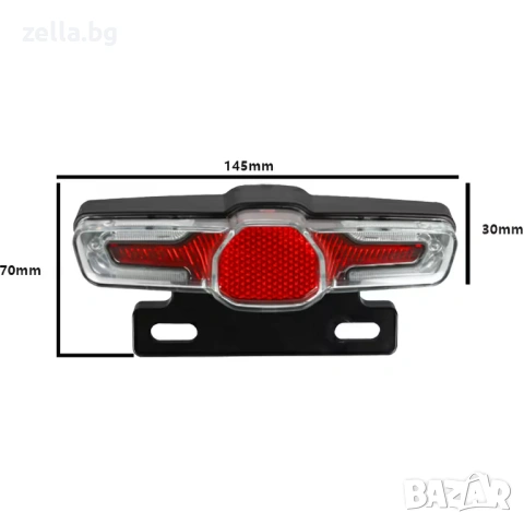 LED задна светлина със стоп и мигачи 36V 48V 60V IPX5 за електрическа тротинетка и велосипед 10204, снимка 12 - Велосипеди - 54660793