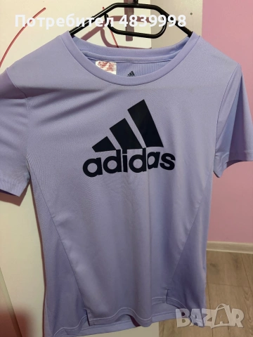 Спортна лилава тениска ADIDAS, снимка 2 - Тениски - 55053045