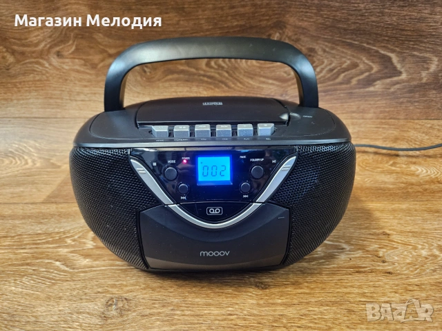 Радиокасетофон с диск MOOOV 477131 Чисто ново. ​Преносима Аудио Система Mooov CD/MP3/Касета/Радио – 