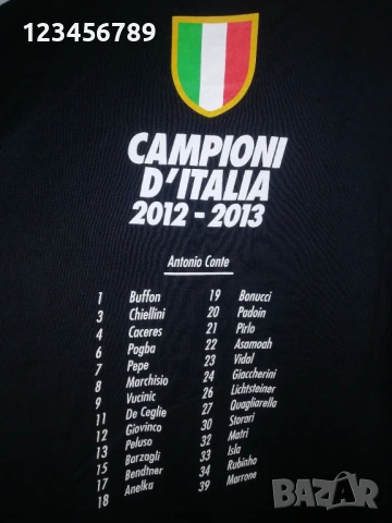 Juventus Nike 2012-2013 оригинална памучна черна шампионска тениска Ювентус Campioni d'Italia , снимка 3 - Тениски - 53222797