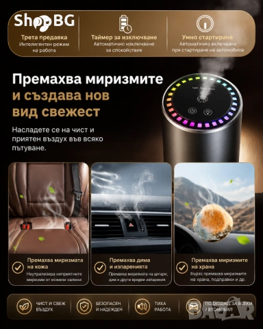 Автомобилен ароматизатор-дифузер с LED осветление и звезден ефект , снимка 3 - Аксесоари и консумативи - 54912977