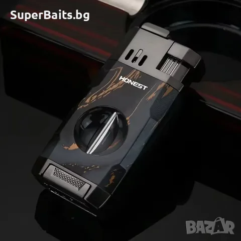 Ветроустойчива запалка с двоен пламък и V-Cutter HONEST BCZ834-1, снимка 13 - Запалки - 55682822