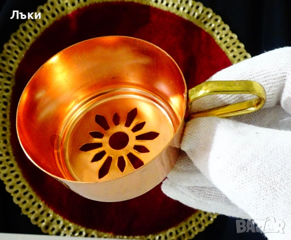 Медна цедка за чай,чиста мед. 