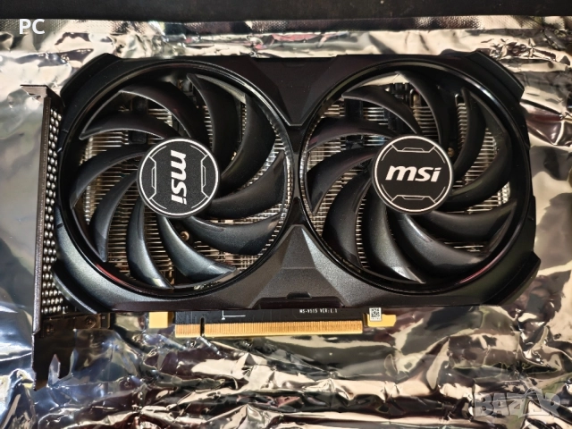 MSI GeForce RTX 4060 Ti VENTUS 2X BLACK 8GB GDDR6 Тествана и обслужена с падове/паста, снимка 2 - Видеокарти - 55591747