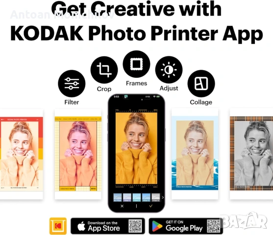 Фотопринтер KODAK Dock Plus 4x6 за телефон, снимка 7 - Друга електроника - 54874948