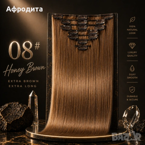 💎 100% СЛАВЯНСКА КОСА РЕМИ 👑 ТОП КАЧЕСТВО КЛИПСИ / ТРЕСИ, снимка 10 - Аксесоари за коса - 54367347