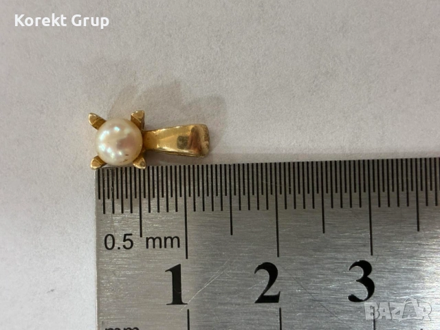 Златна висулка с мъниста 14к, снимка 7 - Колиета, медальони, синджири - 54121683