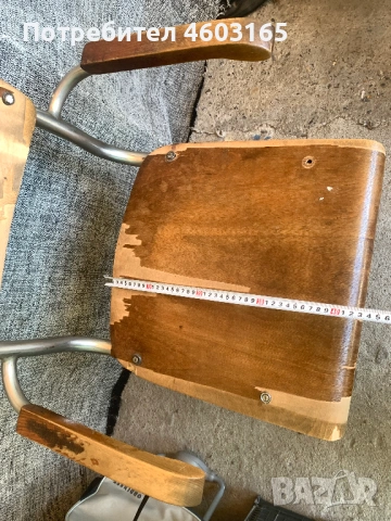 Стар стол Thonet S43 с подлакътници, проектиран от Март Щам, снимка 6 - Антикварни и старинни предмети - 54346164