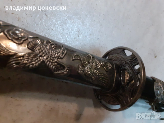 Красив самурайски меч,уакизаши,танто,сабя с глава на орел на дръжката, снимка 3 - Антикварни и старинни предмети - 54381537