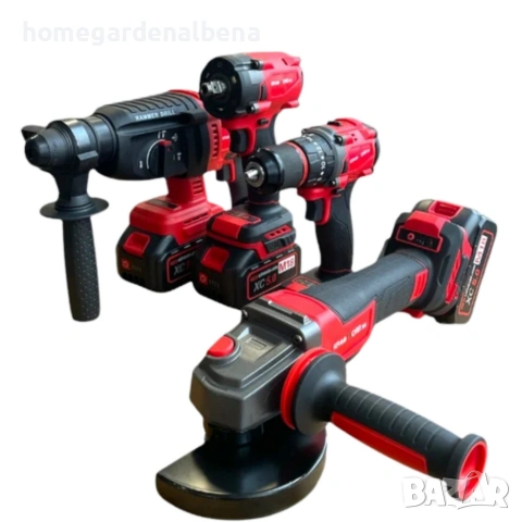 Комплект 4 в 1 акумулаторен перфоратор, гайковерт, винтоверт и ъглошлайф 36V 8Ah, снимка 5 - Винтоверти - 54118462