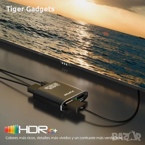 HDMI суич 2 към 1 / Сплитер 1 към 2 Pupow 4K, двупосочен, алуминиев корпус, снимка 5 - Кабели и адаптери - 55588052