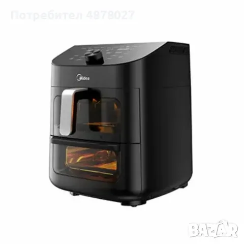 Еър Фрайър 2 в 1 - 11L - Midea MAD1100DADK - С две зони за готвене, 10 програми и 360° циркулация на, снимка 3 - Фритюрници - 55513640