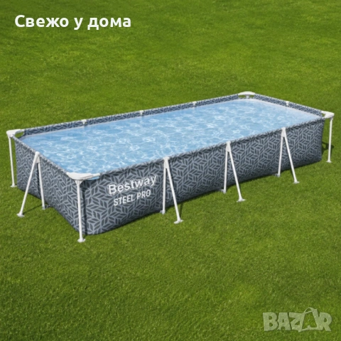 BESTWAY Steel Pro басейн 366x201x66 см с филтърна помпа - 4000 л капацитет, бърз монтаж и здрава мет, снимка 10 - Басейни и аксесоари - 54853934